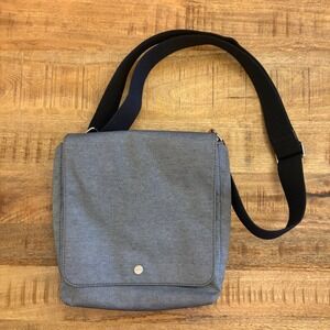 Skagen Gade Messenger Bag Crossbody Twill Leather Grey Travel Commute Office